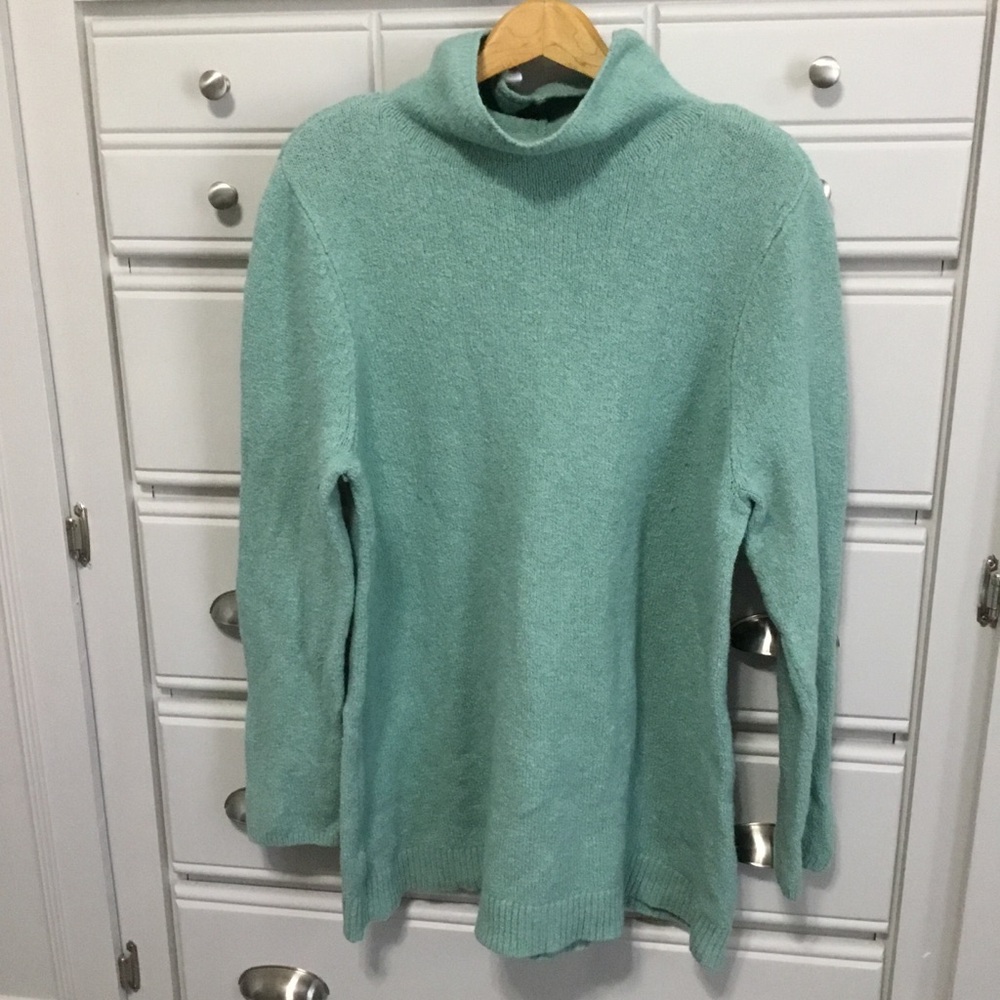 J.Jill Seafoam Green Mock Turtleneck Pullover Elevated Sweatshirt XL